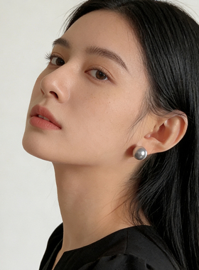 爆款珍珠 925银针气质浅紫色珍珠耳钉高级感简约百搭气质耳饰耳环