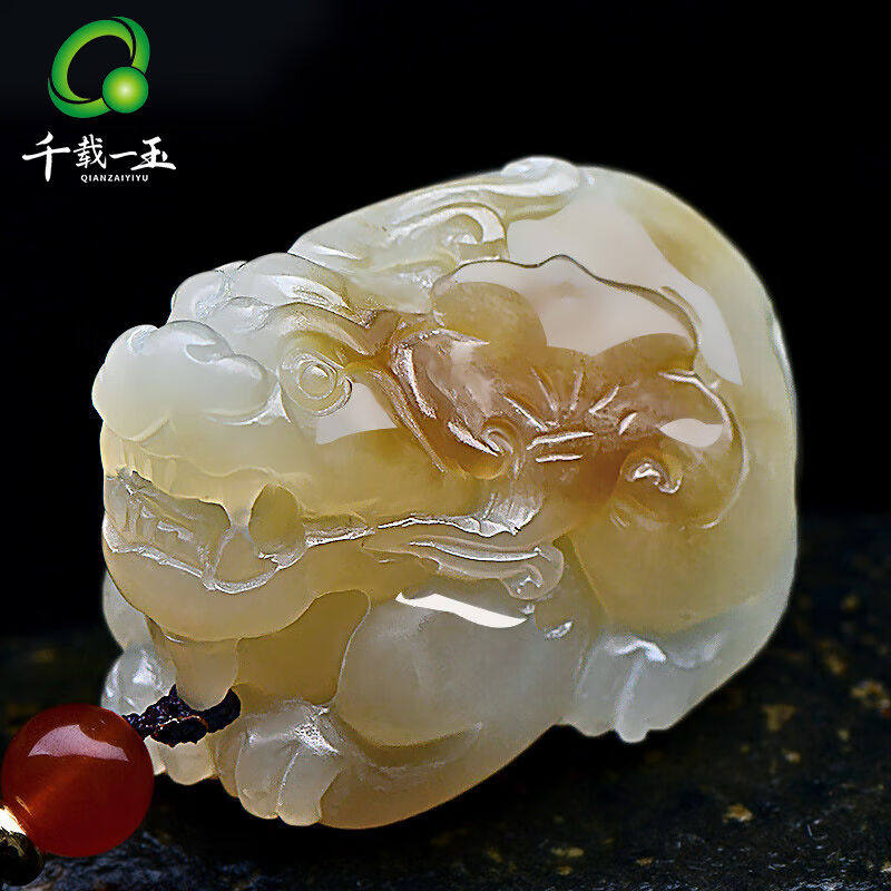 千载一玉【孤品】和田玉貔貅吊坠男女士糖色貔恘玉吊坠玉牌玉佩品