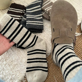 羊毛袜女秋冬季 加绒加厚条纹韩国ins潮中筒袜保暖羊绒冬天长筒袜