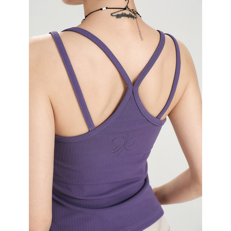 Girlyhalo美式辣妹双吊带背心女夏季新款刺绣带胸垫显瘦外穿上衣,女装/女士精品,背心吊带,淘宝优惠券,粉丝福利购,淘宝优惠卷