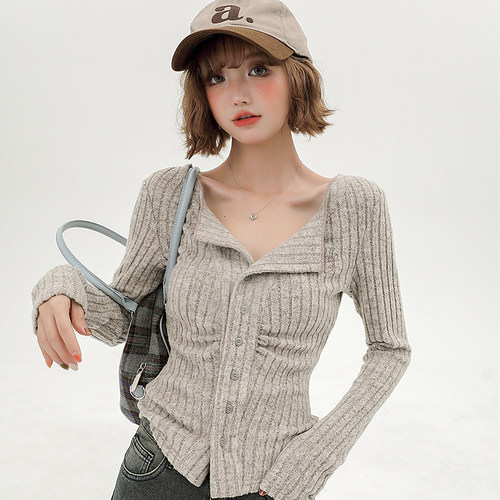 长袖美式辣妹厚针织女