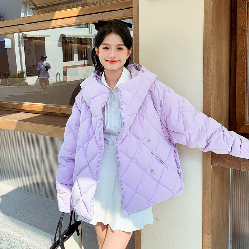 新款！2022年紫色短款羽绒服123A-6676-P155-K238,女装棉衣/棉服,浙宝123A