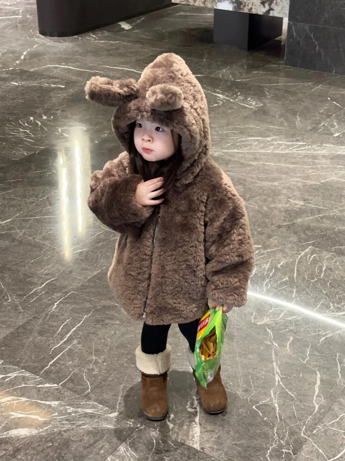 儿童毛毛外套秋冬2025男女童夹棉可爱小熊连帽加绒加厚羊羔毛大衣,童装/婴儿装/亲子装,普通外套,淘宝优惠券,粉丝福利购,淘宝优惠卷