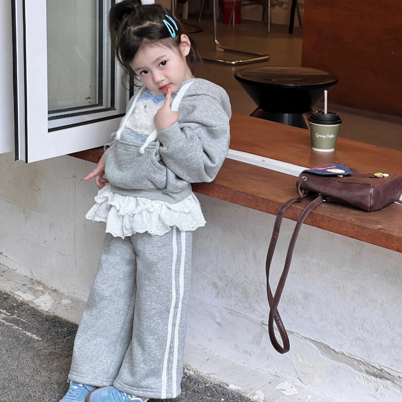 儿童针织外套裤子套装秋冬款套装