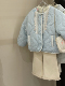 儿童夹棉棉服秋冬装 2025女童加厚加棉外套甜美名媛风保暖圆领棉衣