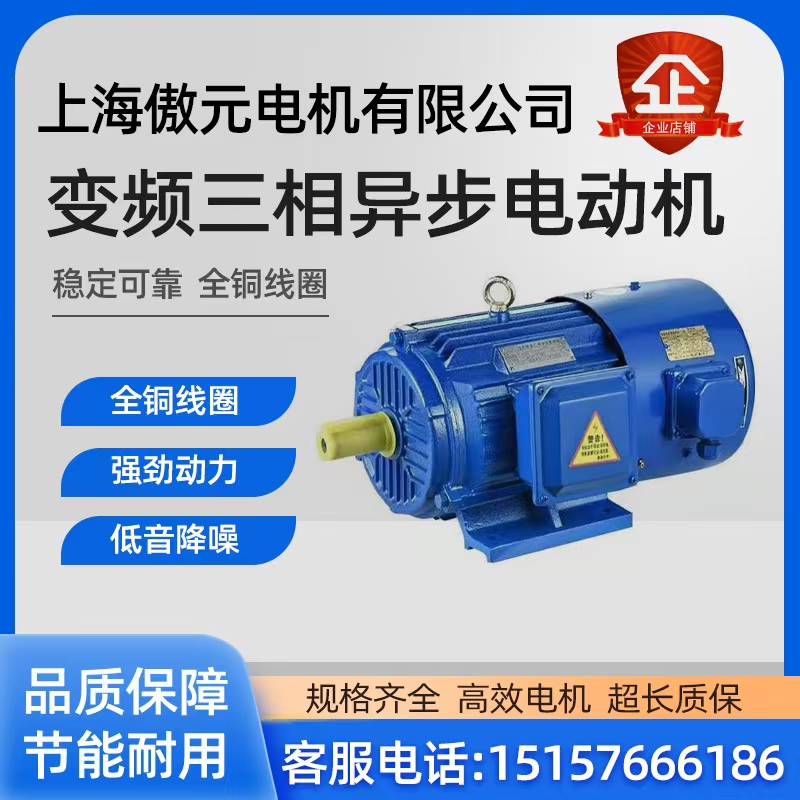 三相异步变频调速电动机YVP全新铜国标YVF100L2-4极3KW马达380v