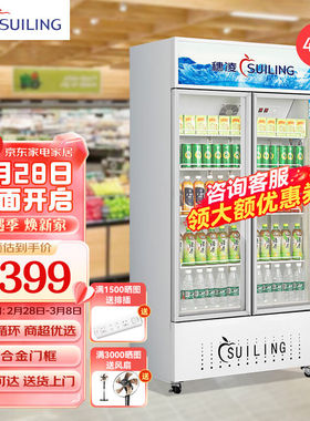 穗凌冰柜展示柜冷藏保鲜柜双开门多门啤酒饮料超市立式冷柜蔬菜酒