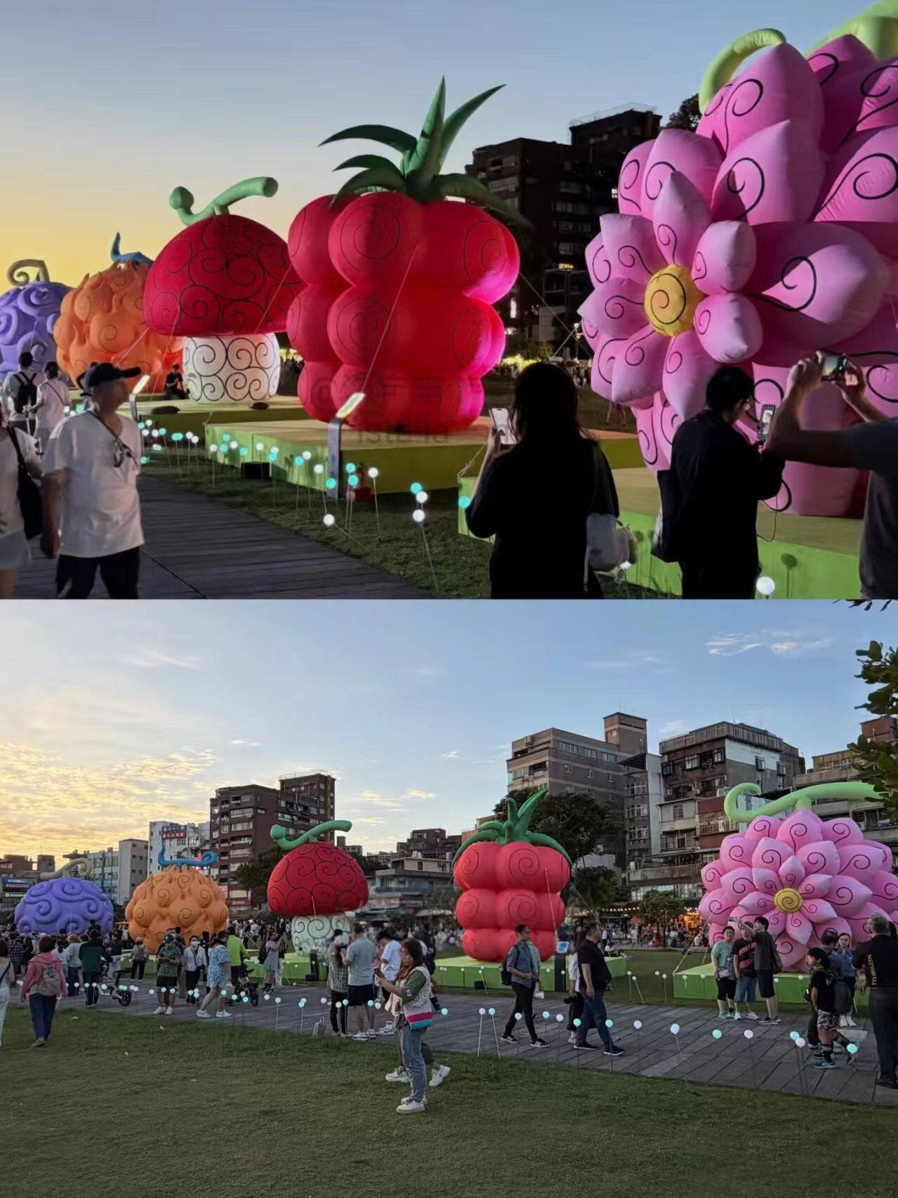 充气活动恶魔果实节日网红美陈打卡通毛绒定制爱心广告气模花造型