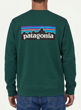 新款巴塔潮男圆领卫衣Patagonia P-6带绒混纺棉套头衫39657 39656