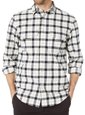 Filson法兰绒衬衫男款阿美咔叽经典复古美式翻领格子长袖工装衬衣