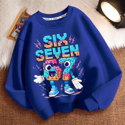 Steal a Brainrot游戏67号春秋冬小中大男女儿童长袖圆领加绒卫衣