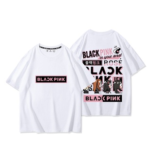 BLACKPINK女团Q版卡通形象印花周边粉丝应援纯棉短袖夏季T恤半袖