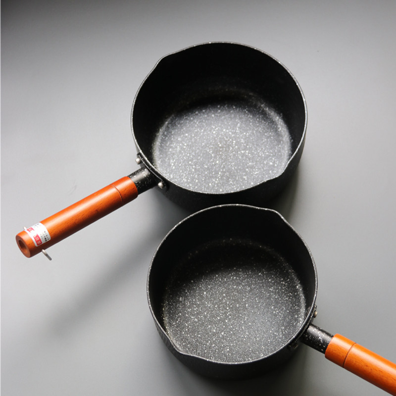 日式加厚雪平锅麦饭石不