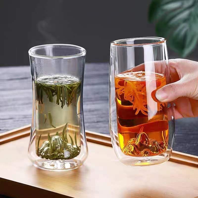 双层玻璃观山杯茶杯真空