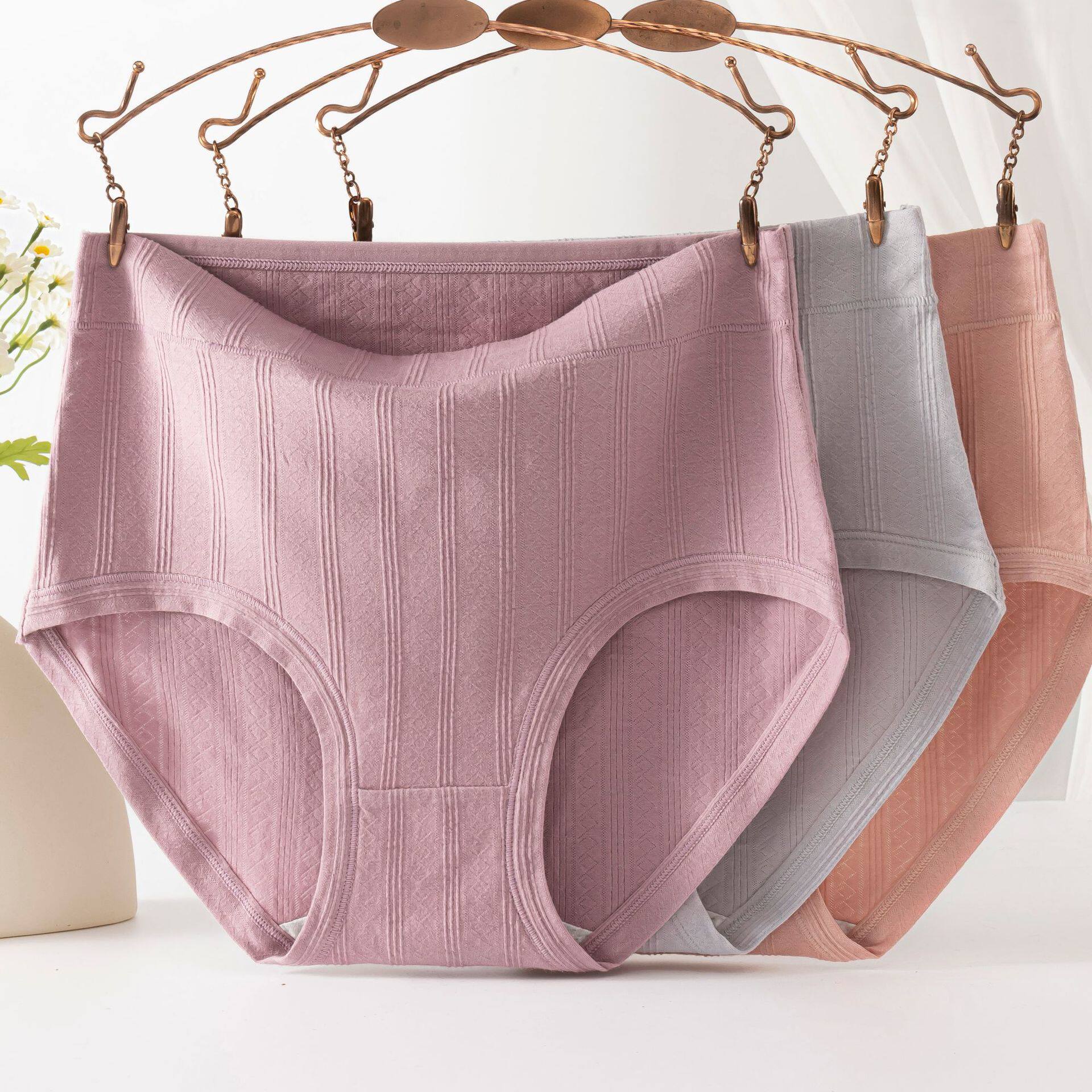 中老年人内裤女纯棉抗菌腰大码胖mm中年女性妈妈款全棉短裤