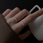 s925纯银开口素圈戒指高级感女时尚 小众设计食指戒简约可调节 个性