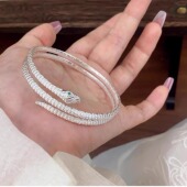 S925纯银灵蛇手镯女2025年新款 本命年多圈手环高级感情侣礼物 爆款