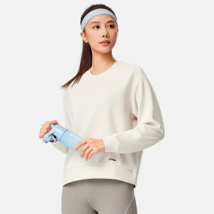 李宁卫衣女子2026春季针织套头衫长袖圆领打底衫AWDW080-2