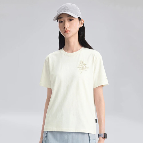 正品李宁短袖T恤户外CF溯女子冰感宽松夏款短袖打底衫ATSW672-1-4