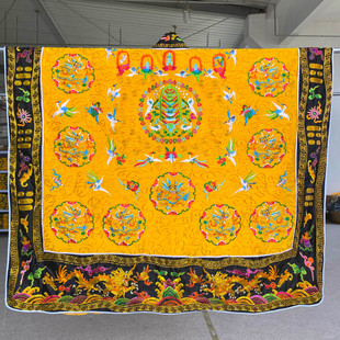 道家用品九龙法衣道士高功衣双龙衣五龙衣道服道袍套装薄款黄色