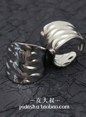 几何戒指304不锈钢钛钢指环可调