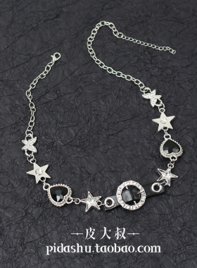 爱心蝴蝶颈链星星皮带扣女锁骨链