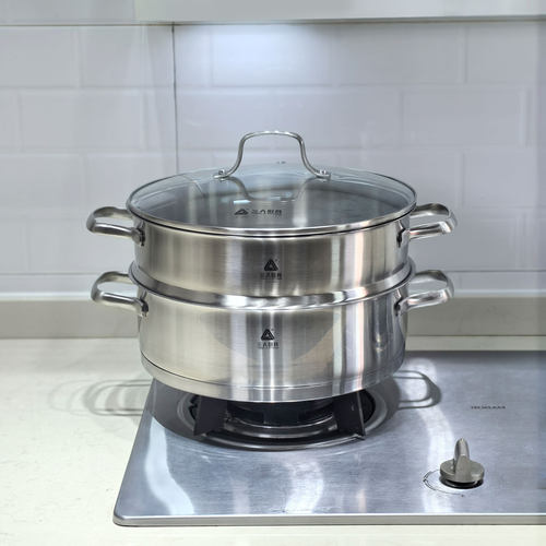 三A厨具304不锈钢复合底蒸锅28cm