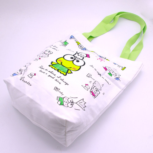 日本棉帆布袋卡通可爱青蛙书袋