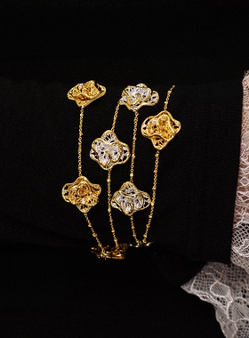 Star Ray 蕾丝裙摆品质简约925银吊坠项链项链叠戴原创设计锁骨链