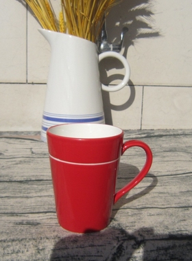 外贸原单陶瓷餐具 欧美名品LZ 红色釉下彩家用马克杯茶杯 咖啡杯