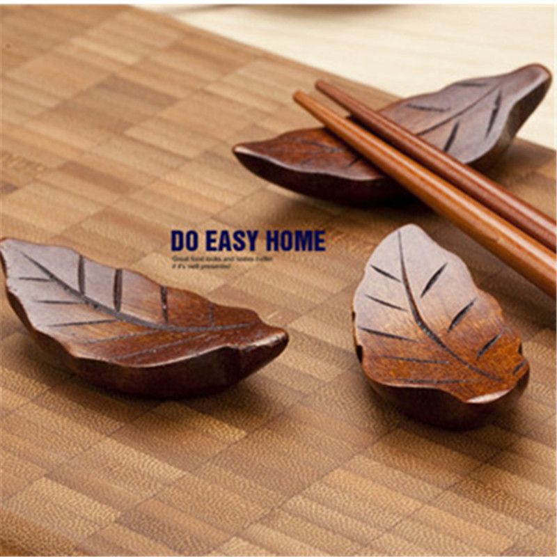 创意筷子架 筷托 原木生漆筷子架 木鱼 叶子 出口日本 无异味