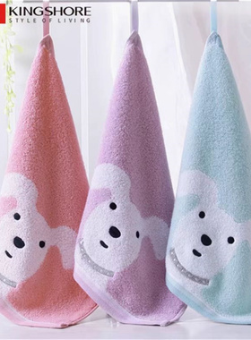 金号纯棉A类标准卡通擦手四方巾全棉吸水柔软带挂绳小毛巾MG6850