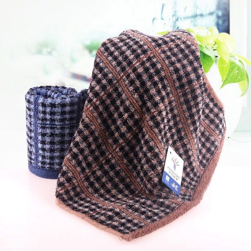 金号深色耐脏经典格子洗脸柔巾经