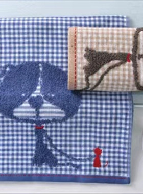 金号纯棉吸水卡通小毛巾全棉柔软纱布AB面精美绣花洗脸面巾T108