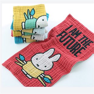 金号纯棉卡通新生长方形全棉纱布柔软吸水儿童洗脸毛巾 05FA0008A