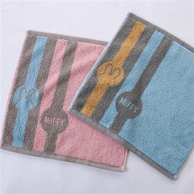 新品金号纯棉米菲卡通毛巾四方巾全棉柔软吸水舒适擦手巾面巾6128