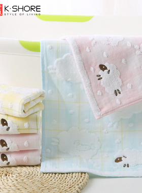 金号纯棉A类双层纱布卡通毛巾全棉柔软吸水成人男女大毛巾G1757