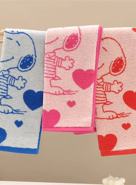 新款金号纯棉毛巾全棉无捻柔软吸水史努比卡通洗脸巾面巾01NA0039