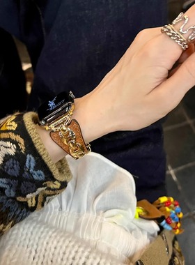 iamyee巴恩西海岸金扣表带适用applewatch56ses7s8s9s10iwatchS11