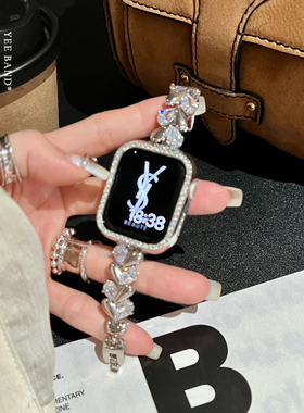 IAMYEE爱心施华洛blingbling表带适用Applewatch89S10S11代iwatch