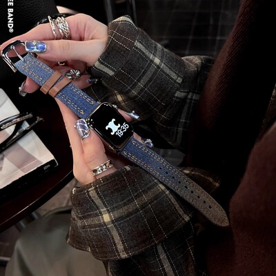 IAMYEE东京牛仔表带适用applewatch56ses7s8s9s10iwatchS11 ultra