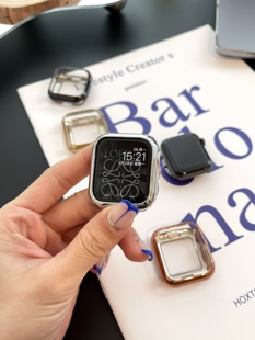 IAMYEE电镀全包软壳包边适用苹果手表Apple watch789S10S11保护壳