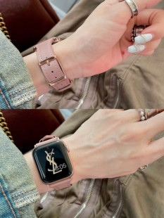 IAMYEE尖尾方块真皮质适用于苹果手表带67代S8iWatch秋冬S9S10S11