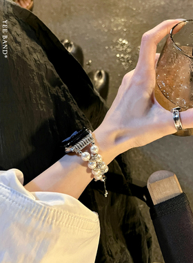 IAMYEE土星珍珠blingbling高级感表带Applewatch78S9S10iWatchS11