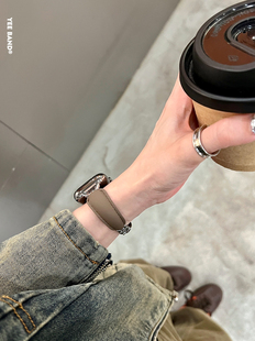 IAMYEE手镯设计皮质高级感表带适用applewatch78S9S10代iwatchS11