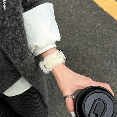 原创豹纹丝绒磁吸表带