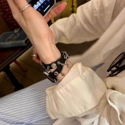 IAMYEE链条流苏爱心挂坠表带适用applewatch56S7S8S9S10iwatchS11