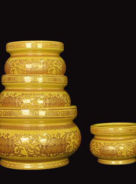 陶瓷香炉家用室内供奉上香红色摆件大号佛堂佛具上供用招财神中式