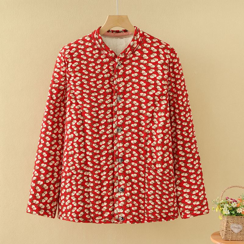 2025新款中老年女装棉袄外套秋冬加绒加棉中老年妈妈外套外出