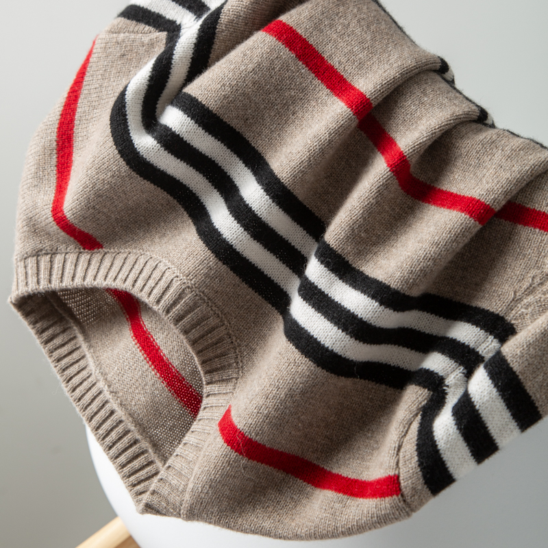 经典条纹100%美丽诺羊毛衫毛衣女